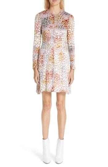 Women's Adam Lippes Painted Velvet Jacquard Dress - Pink