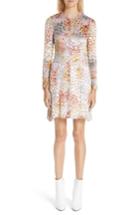 Women's Adam Lippes Painted Velvet Jacquard Dress - Pink