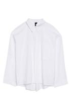 Women's Topshop Boutique Popper Sleeve Boxy Shirt Us (fits Like 0) - White