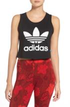 Women's Adidas Originals Trefoil Crop Muscle Tee - Black