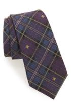 Men's Gucci Kilt Bee Plaid Jacquard Tie, Size - Purple