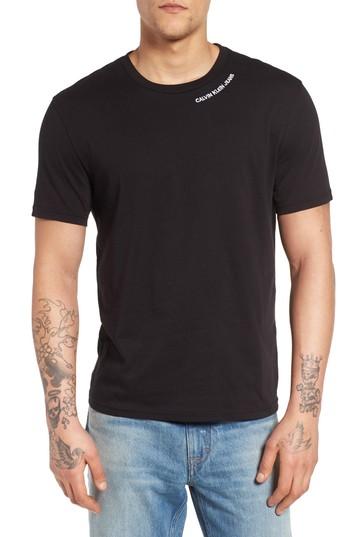Men's Calvin Klein Jeans Embroidered Crewneck T-shirt - Black