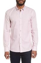 Men's Ted Baker London Langaz Dot Lattice Sport Shirt (m) - Pink