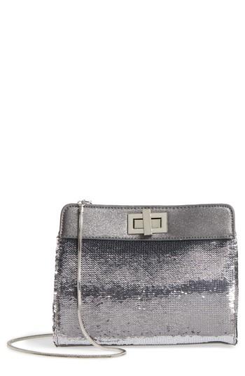 Street Level Sequin Turnlock Clutch - Metallic