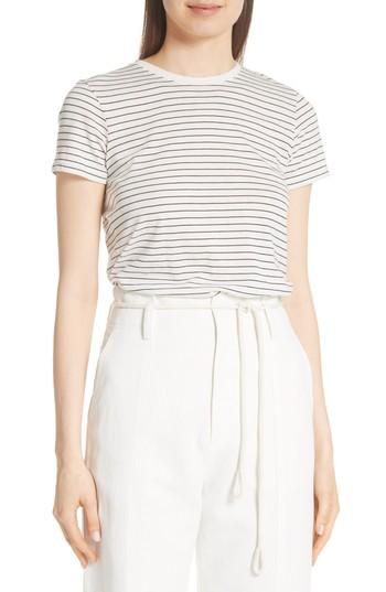 Women's Vince Pencil Stripe Pima Cotton Top - Ivory