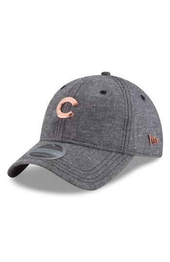 Men's New Era Cap Mlb Badged Black Label Linen & Cotton Ball Cap - Black