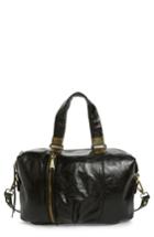Hobo Derby Calfskin Leather Satchel - Black