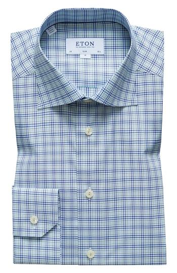 Men's Eton Slim Fit Plaid Dress Shirt .5 - Green