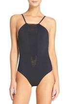 Women's Red Carter Strappy One-piece Swimsuit - Black