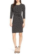 Women's Anne Klein New York Splashy Dot Twist Waist Dress - Black