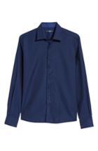 Men's Stone Rose Contemporary Fit Waffle Texture Sport Shirt, Size - Blue