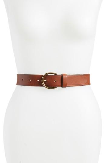 Women's Madewell Medium Perfect Leather Belt - Pecan