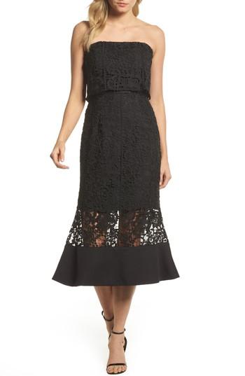 Women's Jarlo Xenia Strapless Lace Midi Dress - Black