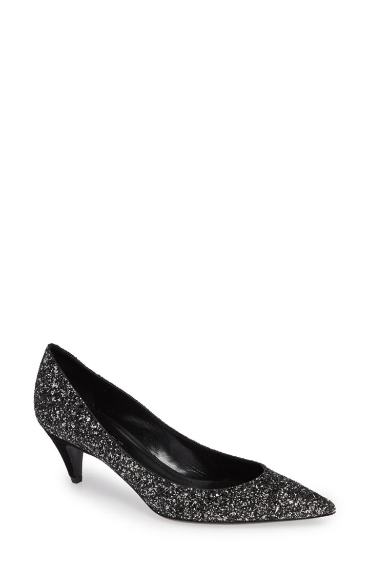 Women's Saint Laurent Glitter Pump Us / 36eu - Black