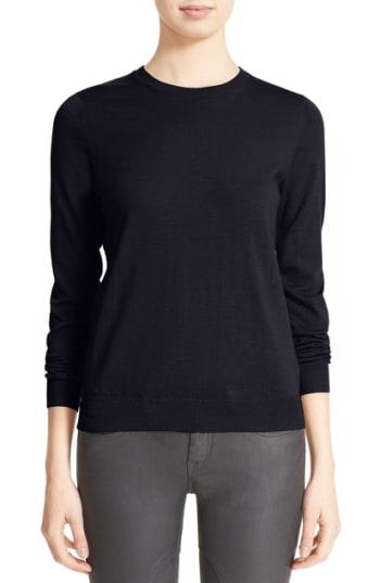 Women's Burberry Brit Check Patch Merino Sweater - Blue