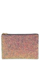 Madewell The Leather Pouch Wallet In Glitter - Pink