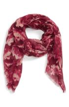 Women's Sole Society Floral Print Scarf, Size - Red