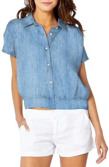 Women's Michael Stars Tie Back Shirt - Blue