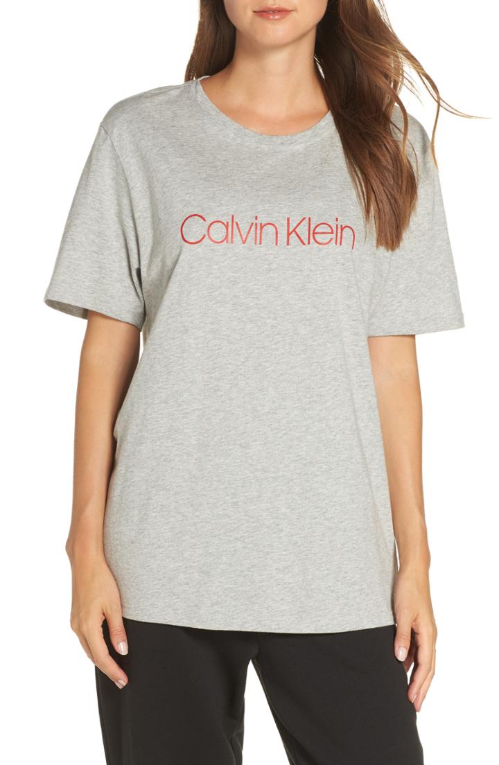 Women's Calvin Klein Monogram Lounge Tee - Grey
