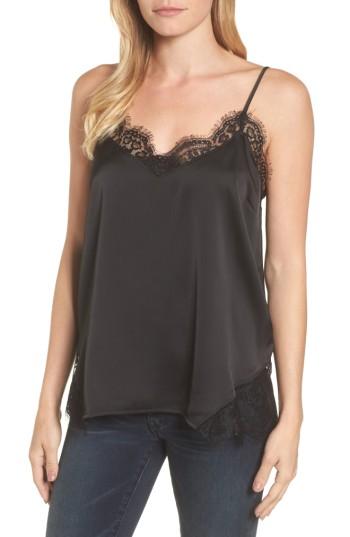 Petite Women's Halogen Lace Trim Camisole, Size P - Black