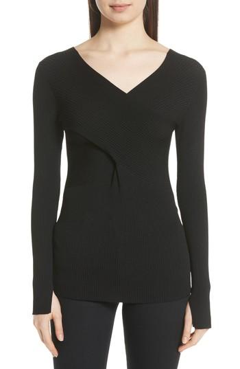 Women's Brochu Walker Athena Faux Wrap Sweater - Black