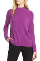 Women's Halogen Mock Neck Pocket Sweater - Purple