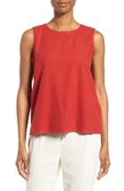 Women's Eileen Fisher Texture Woven Silk Tank - Red