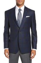 Men's Ted Baker London Trim Fit Plaid Wool Sport Coat S - Black