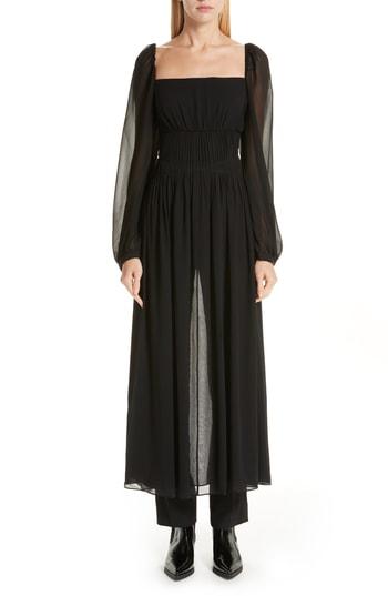 Women's Stella Mccartney Longline Pleated Silk Blouse Us / 42 It - Black