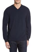 Men's Thaddeus Vinn Slubbed Long Sleeve V-neck T-shirt, Size - Blue