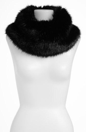 Tildon Faux Fur Collar Womens Black One Size