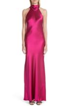 Women's Galvan Silk Mock Neck Gown Us / 34 Fr - Pink