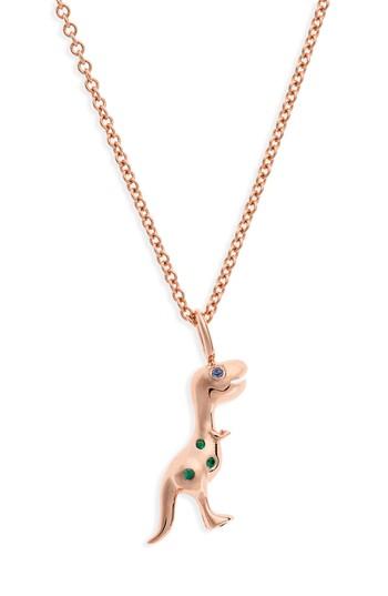 Women's Daniela Villegas X Jurassic Park 25th Anniversary Baby T-rex Sapphire & Emerald Pendant Necklace (nordstrom Exclusive)