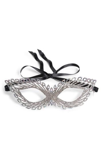 Tasha Crystal Mask, Size - Metallic