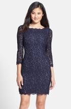Women's Adrianna Papell Lace Overlay Sheath Dress - Blue