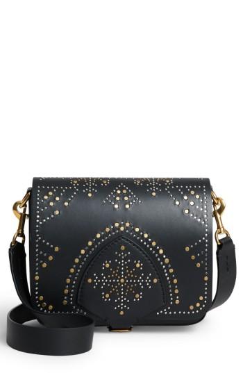 Burberry Studded Lambskin Leather Shoulder Bag - Black