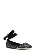 Women's Via Spiga Baylie Tie Ballet Flat .5 M - Black