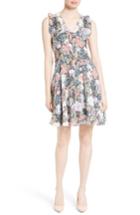 Women's Rebecca Taylor Penelope Floral Fit & Flare Silk Dress