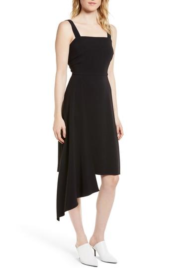 Women's Lewit Side Drape Jumper Dress - Black