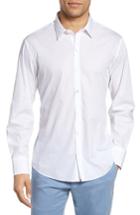 Men's Zachary Prell Mulberry Trim Fit Stretch Poplin Shirt - White