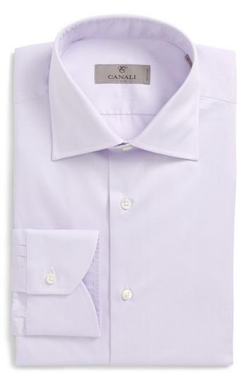 Men's Canali Regular Fit Solid Dress Shirt - Purple