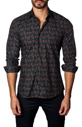 Men's Jared Lang Strawberry Print Sport Shirt