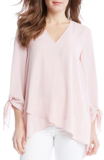 Women's Karen Kane Crossover Front Tie Sleeve Top - Pink