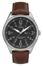 Men's Timex Waterbury Leather Band Watch, 42mm