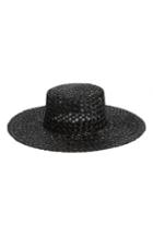Women's Lack Of Color Sunnydip Noir Wide Brim Woven Hat - Black
