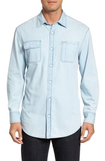 Men's Flynt Regular Denim Sport Shirt - Blue