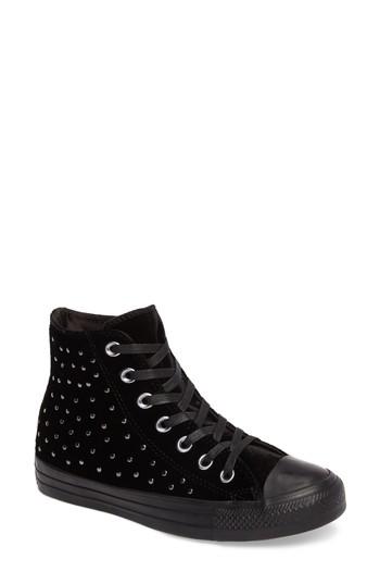 Women's Converse Chuck Taylor All Star Studded High Top Sneakers .5 M - Black