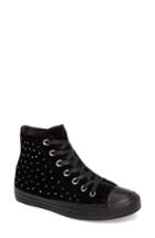 Women's Converse Chuck Taylor All Star Studded High Top Sneakers .5 M - Black