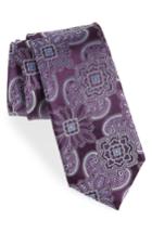 Men's Nordstrom Men's Shop Casey Medallion Silk Tie, Size - Purple