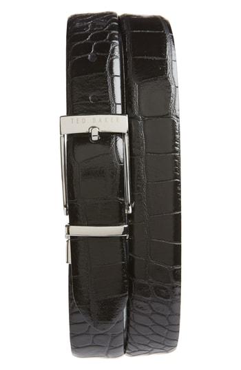 Men's Ted Baker London Penna Reversible Leather Belt - Black